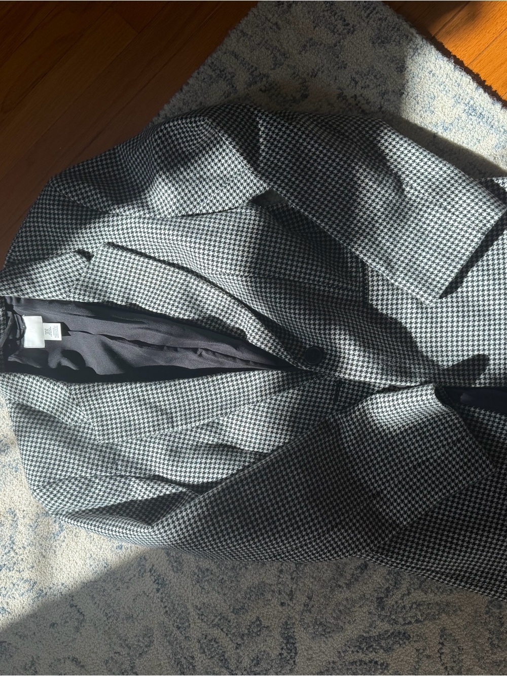 H&M Black and White Houndstooth Blazer